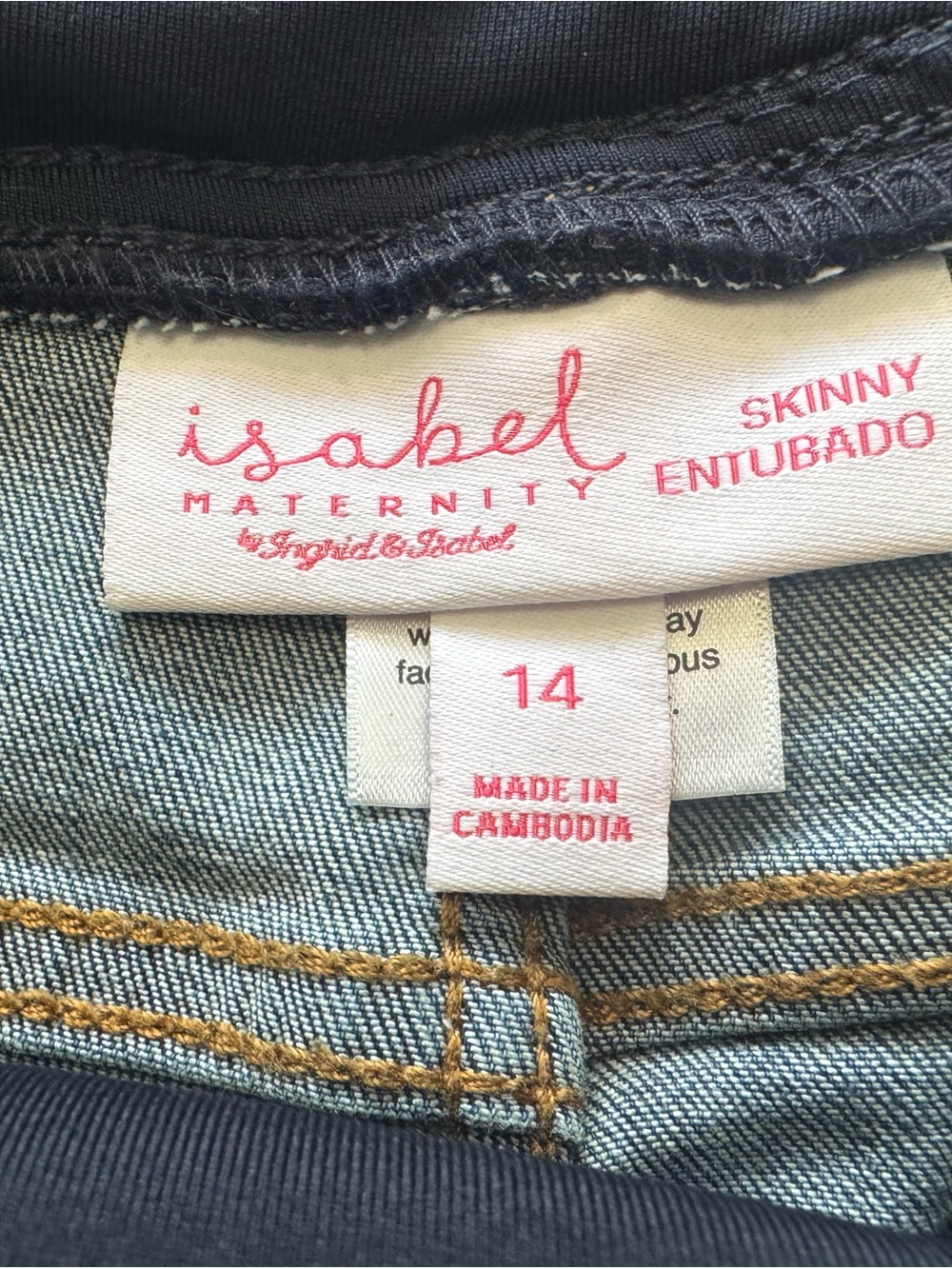 Isabel Maternity by Ingrid & Isabel Blue Distressed Straight Leg Maternity Jeans - Picture 4 of 5